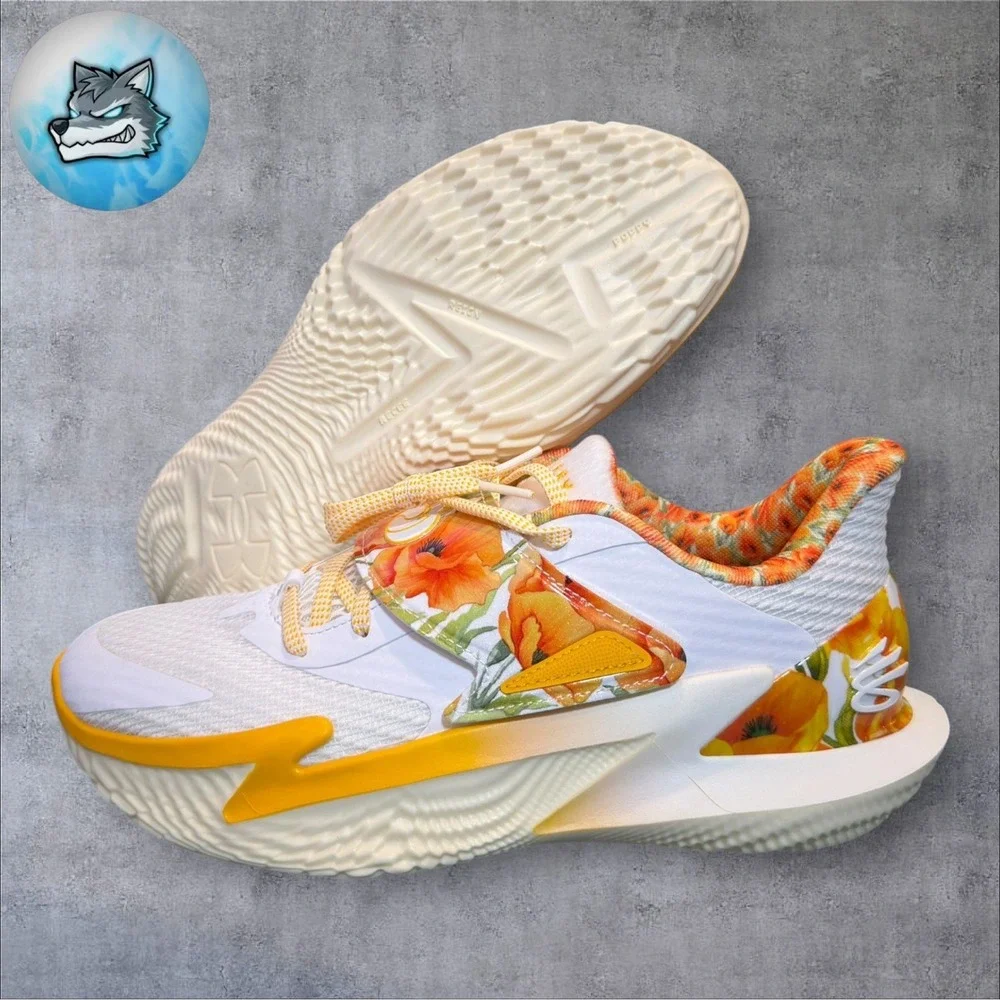 Men Under Armour Fox 2 POPPY White Gold Basketball Shoes Size 12 6013949-100